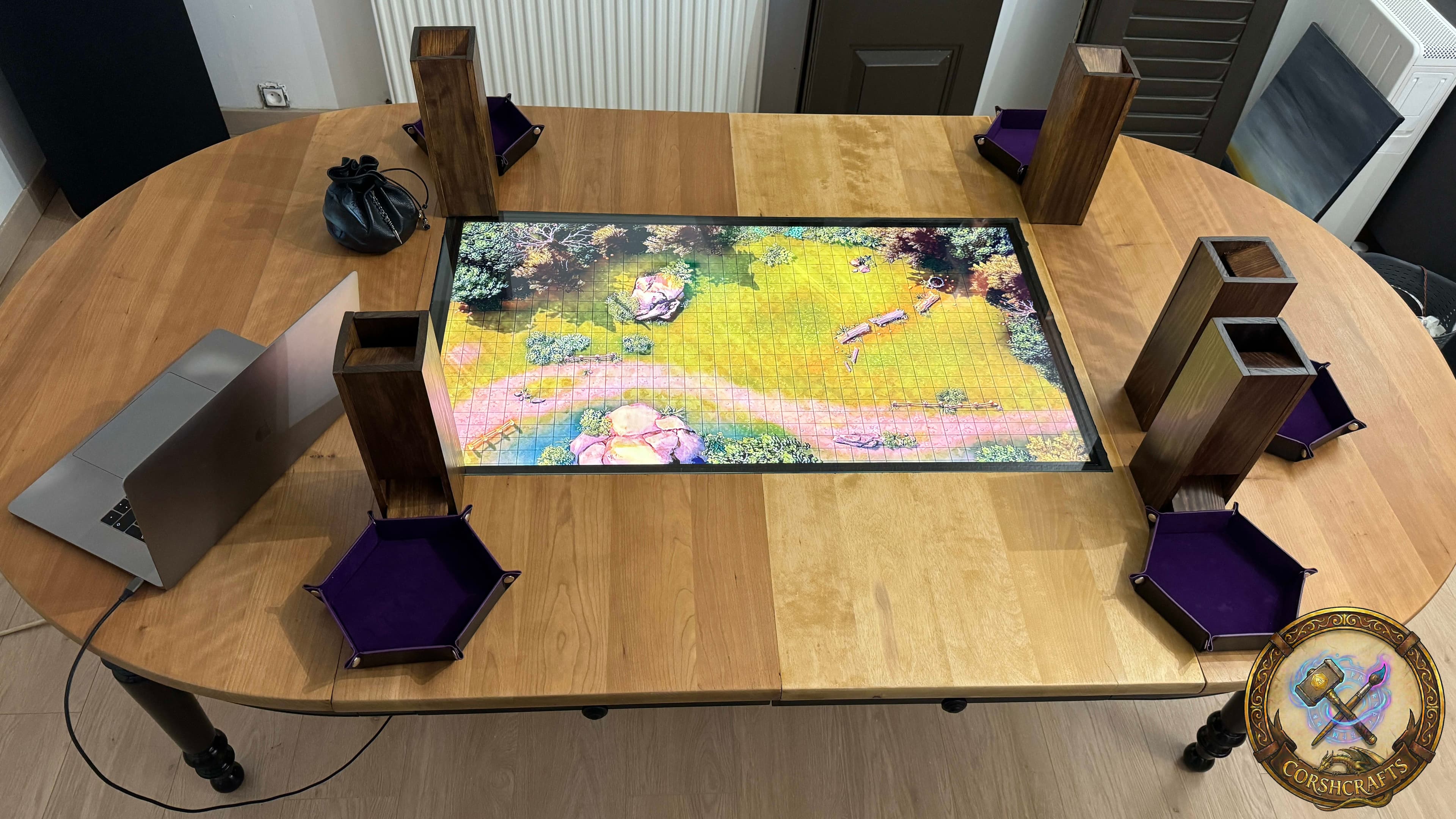 Table de JdR avec écran