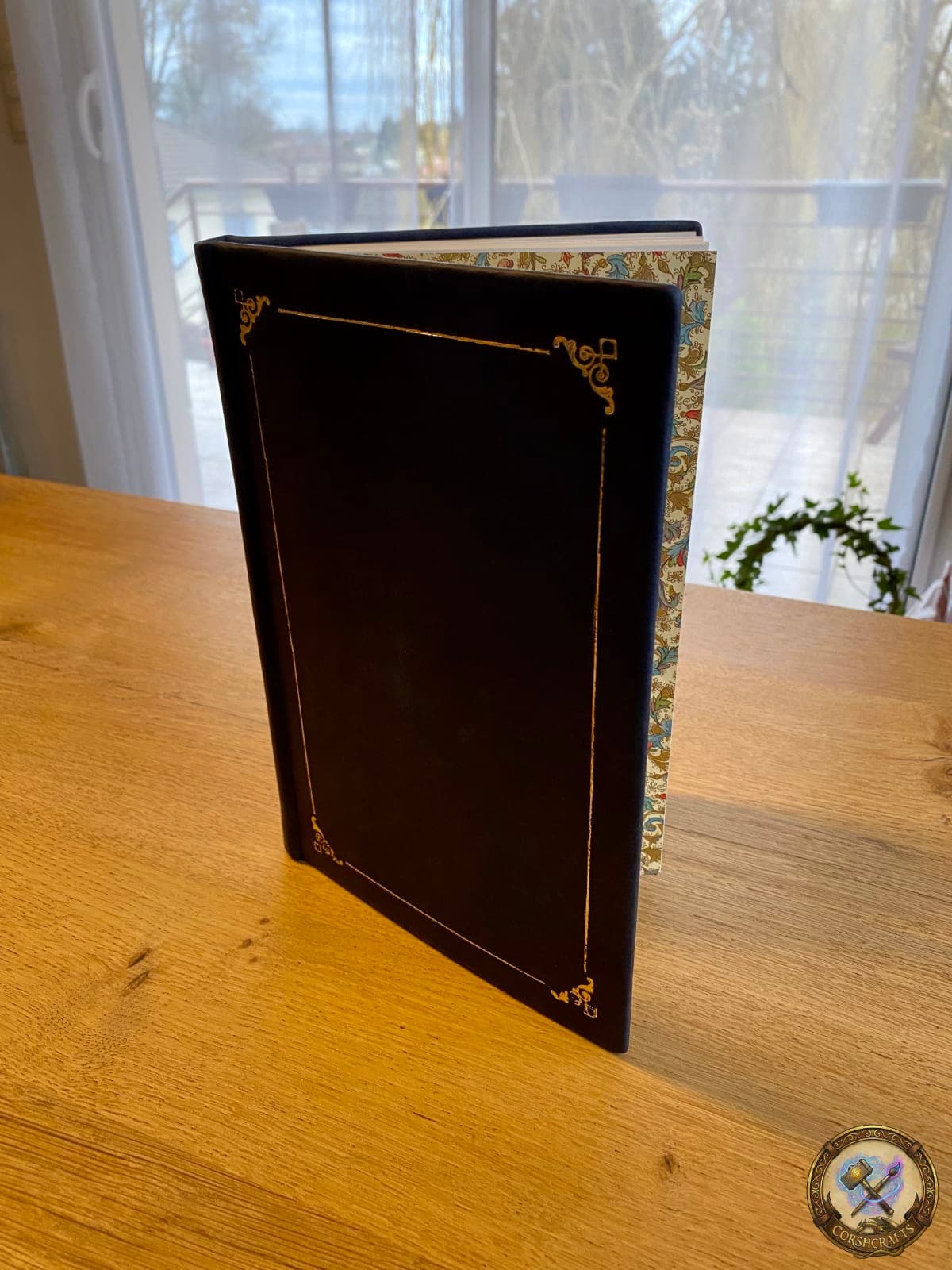 Carnet relié cuir bleu